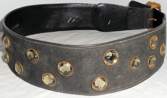 ESCADA Vintage 1980s Belt Size 8 38 Suede Leather… - image 1