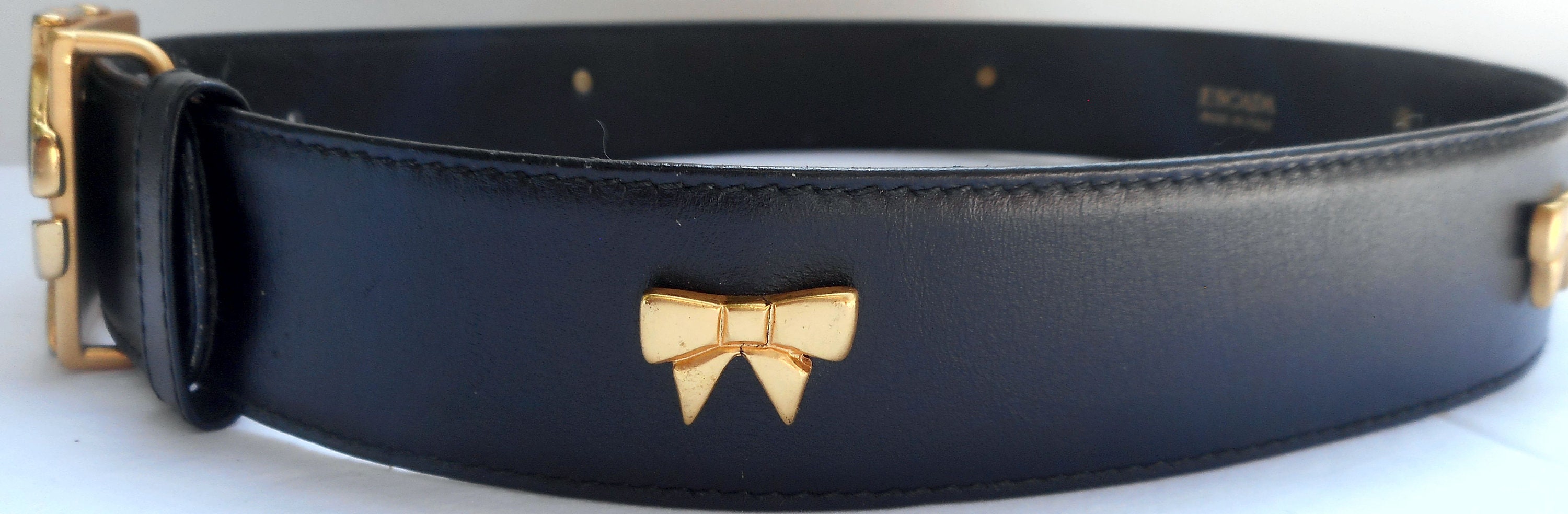 Escada big logo navy blue belt ESCADA Leather Blue Belts for Women for sale | eBay main image 2