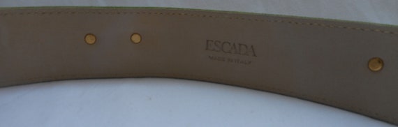 ESCADA Belt 10 40 Lime Green Suede Gold Hearts Ch… - image 2