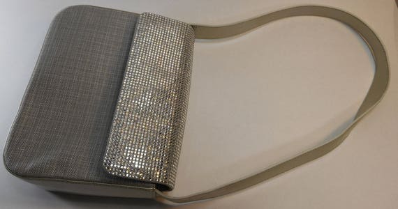ESCADA Vintage 90s Handbag Purse Silver Leather C… - image 2