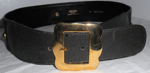 ESCADA Vintage 1980s Belt Size 8 38 Suede Leather… - image 4