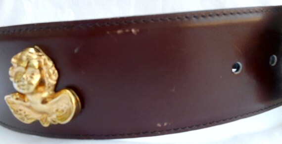 ESCADA Belt Size 10 40 Brown Leather Angels Cheru… - image 7