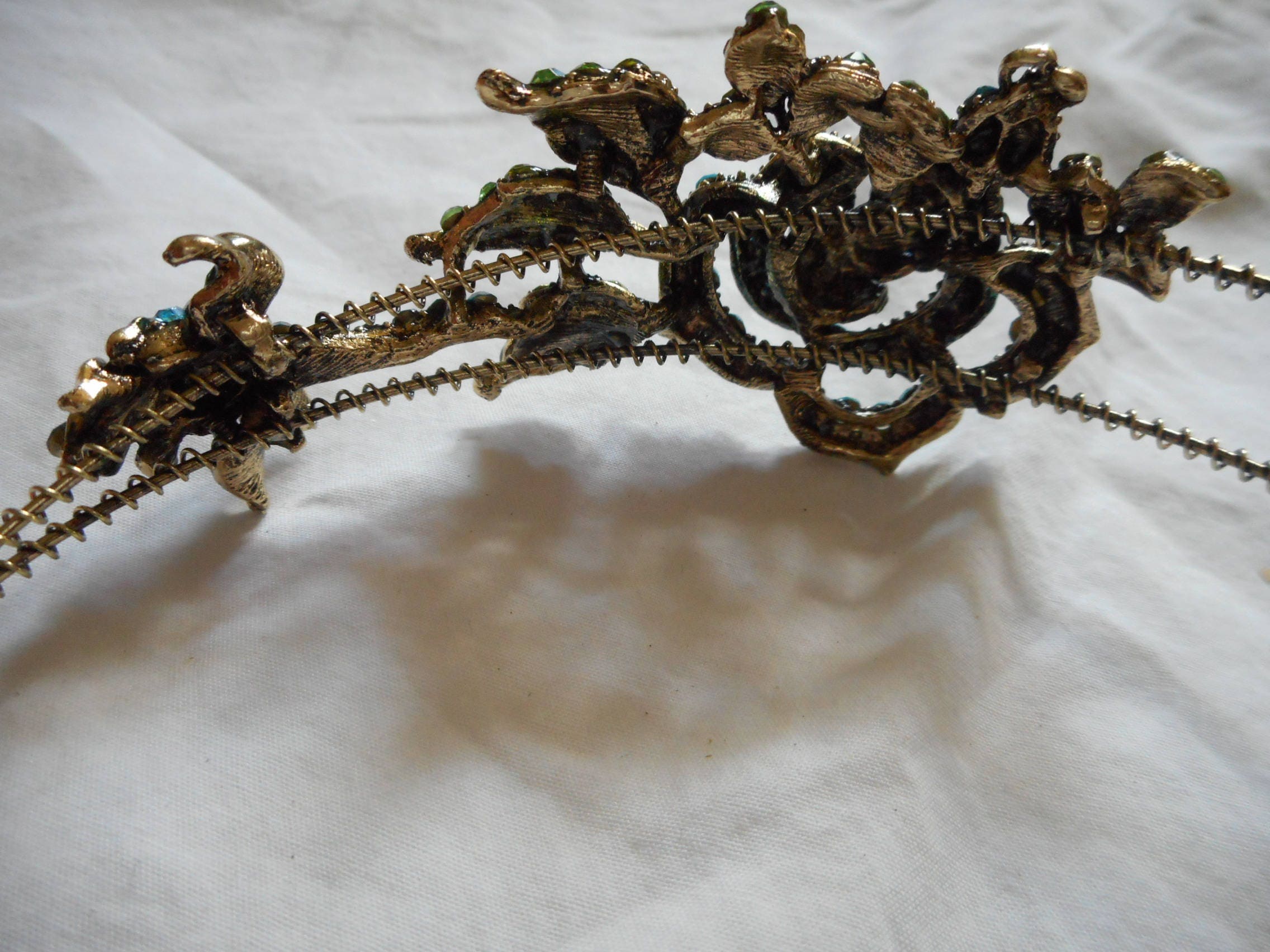 Bandeau Cheveux Papillon Dragon Gris - Fait Main Lupita HapaChico - Strass - Vintage
