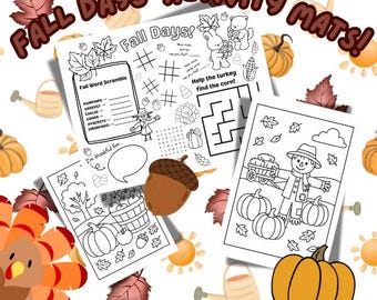 Fall Activity Mat Bundle: Autumn Learning Printables for Kids (PDF Download)