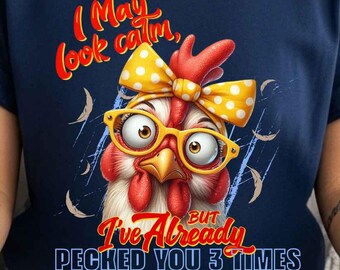Sarcastic Funny Chicken PNG, Unhinged Inappropriate Clipart for Graphic T Shirts
