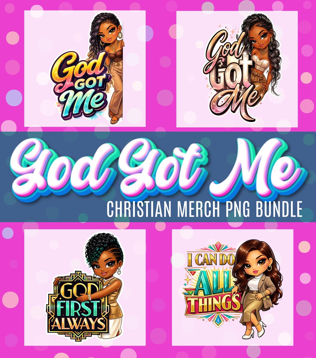 Christian Merch 4-piece PNG Bundle, Faith Based Designs for Craft ...