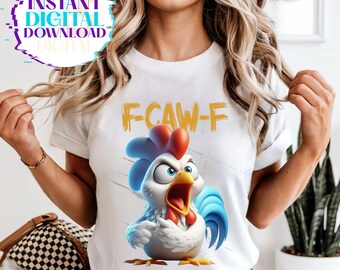 F CAW F Pollo divertente PNG, Gallo arrabbiato Clipart per FCAWF Designs