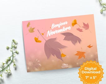 Carte De Vœux D'automne, Carte De Thanksgiving, Carte De Remerciement, Carte D'automne Vierge, Carte à Imprimer D'automne - France