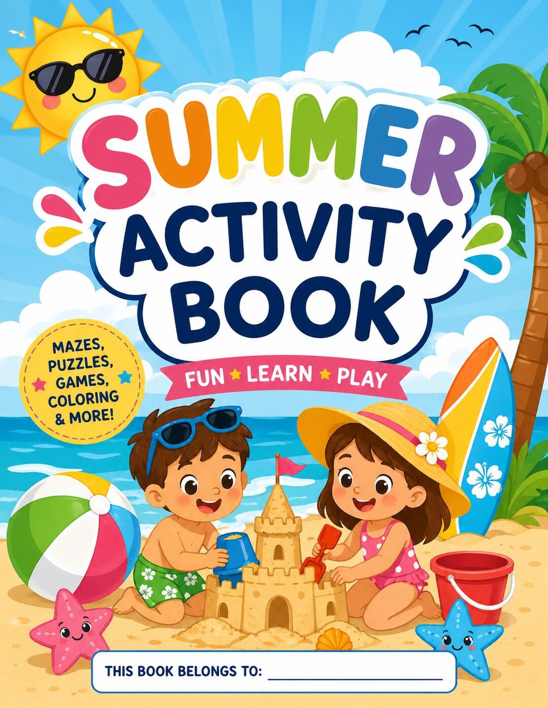 Summer Activity Book for Kids Printable | Prek Kindergarten 1st Grade ...