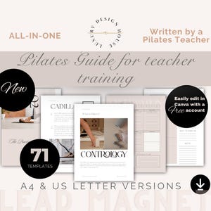 Manuel de l'enseignant de Pilates : entreprise, équipement et formulaires PDF | Téléchargement numérique (modèle de toile modifiable)