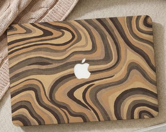 Brązowe etui Art Waves na laptopa Macbook Air 2025 15/13/11 Pro 16/15/14/13 cali M1 M2 2022 2024 M3 M4 2025 Pro 14 A3434