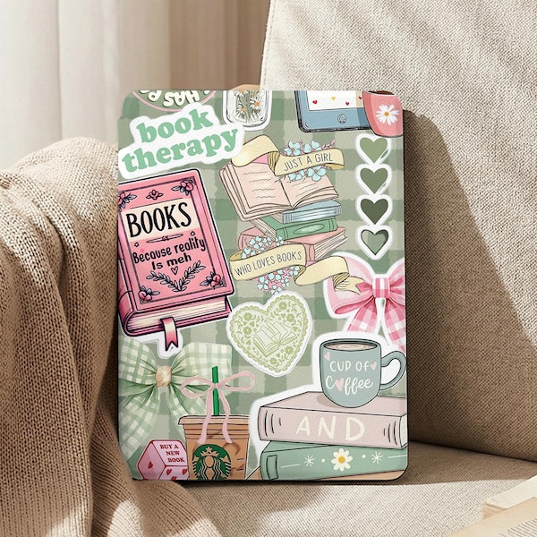 Green Book Collage Kindle Case For Kindle 11th 2022 Case, Kindle 2024 Case, Paperwhite 11/12th 7'' Case, Kindle Colorsoft Aesthetic Cover