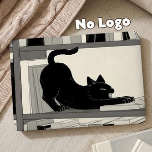 Black Cat Stretch MacBook Hülle für 2026 Neo13 A18 Air 15/13/11 MacBook Pro 16/15/14/13 Zoll M5 M4 M3 M2 M1 Schutzhülle Laptop Hard Cover