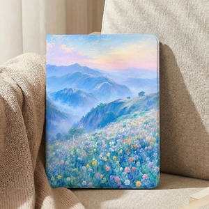 Funda para iPad Mountain Wildflowers 2026 con soporte para lápiz, compatible con iPad 8/9/10/11 Gen A16, iPad Air 4/5/6/7 11"13", iPad Pro M4 M5, iPad Mini 6/7
