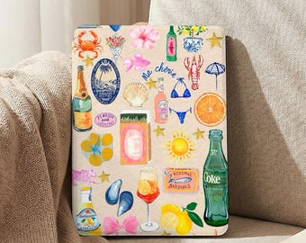 Collage Kindle Case for All New Kindle 12th Gen 2024 Case, Paperwhite 12th 7" 11th 6.8" 10th 6" Cover, Kindle Colorsoft with Hand Strap Case