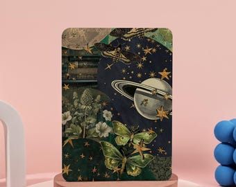 Retro Butterfly & Stars 2024/2021 Kindle Paperwhite 12.7" 11.6,8", 2022/2024 Kindle 10.11.6", Kindle Colorsoft z etui z paskiem na rękę