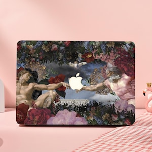 Renaissance Style - Gott und Adam MacBook Hülle für MacBook 2025 Air 15 13 Hülle M4, Pro 13 14 15 16 M1 M2 Kunst Modern Romantische Kunst Macbook Hülle