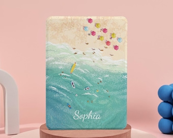 Summer Seaside Kindle Case For Kindle Paperwhite 12th 7" Case Auto Wake/Sleep Kindle Cover Colorsoft Kindle 11th 2024 Cover Kobo Clara Case