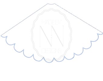 Plantilla de gorro de cumpleaños con borde festoneado para máquina de bordar (PES, DST, VP4 y HUS)