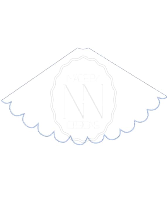 ITH Scalloped Birthday Hat Template Embroidery Machine File / PES / DST / VP4
