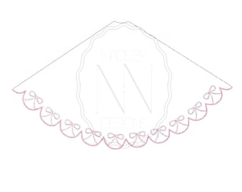 Scalloped Bow Edge Birthday Hat Template Embroidery Machine File / PES / DST / VP4 / HUS