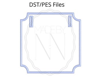 正方形フレームサテンバナー PES / DST ファイル / ミシン刺繍ファイル