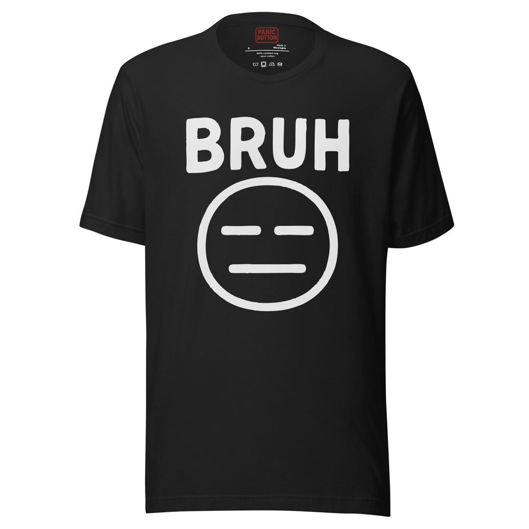 Bruh T-shirt – Expressionless Emoji Graphic Tee – Funny Meme Shirt ...