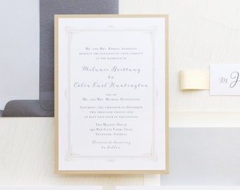 Gold Vintage - Wedding Invitation - Sample