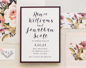 Soft Roses - Wedding Invitation - Sample