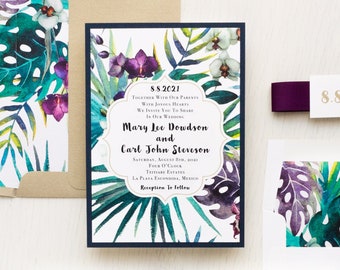 Jewel Tone Tropics - Wedding Invitation - Sample