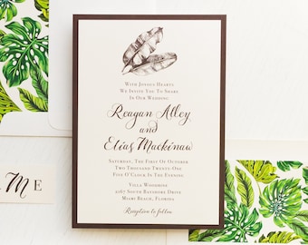 Elegant Tropical - Wedding Invitation - Sample