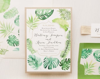 Tropical Green - Wedding Invitation - Sample