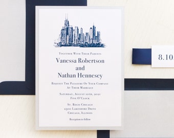 Chicago Chic - Wedding Invitation - Sample