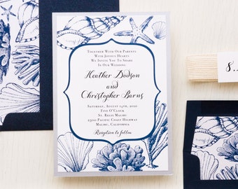 Beach Blues - Wedding Invitation - Sample