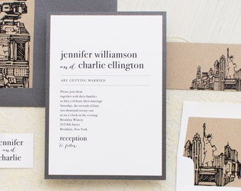 City Skyline - Wedding Invitation - Sample