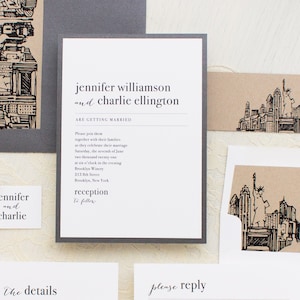 City Skyline - Wedding Invitation - Sample