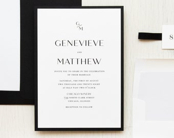 Modern Black - Wedding Invitation - Sample
