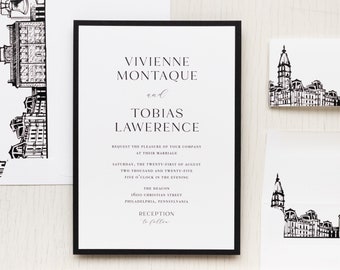 Philadelphia Skyline - Wedding Invitation - Sample