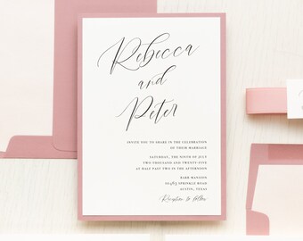 Minimal Mauve - Wedding Invitation - Sample