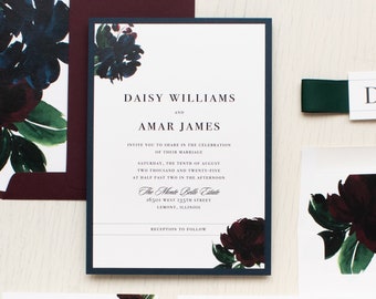 Moody Florals - Wedding Invitation - Sample