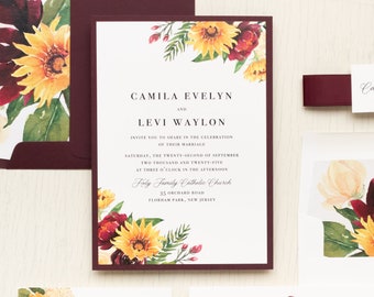 Sunflower Garden - Wedding Invitation - Sample