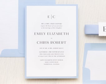 Something Blue - Wedding Invitation - Sample