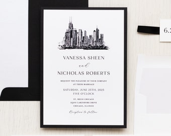 Chicago Skyline - Wedding Invitation - Sample