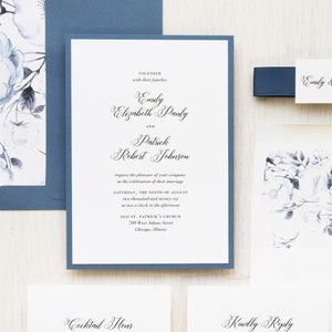 Hochzeitseinladung - Muster - Steel Blue Script - Hochzeitseinladung