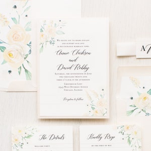Ivory Floral Vellum - Hochzeitseinladung - Muster