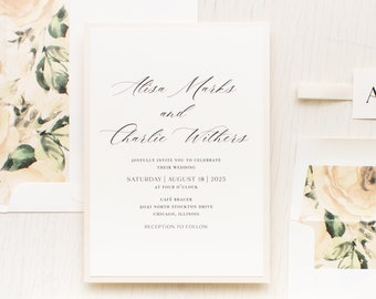 Minimal Calligraphy Vellum - Wedding Invitation - Sample