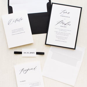Black & White Type Wedding Invitation Sample image 8