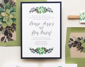 Succulent Script #2 - Wedding Invitation - Sample