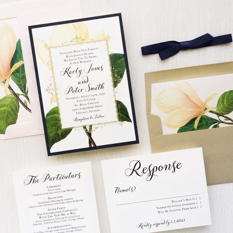 Sweet Magnolia Wedding Invitation Sample image 4