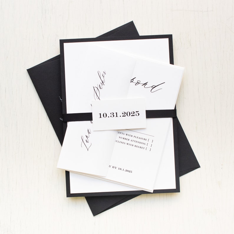 Black & White Type Wedding Invitation Sample image 9